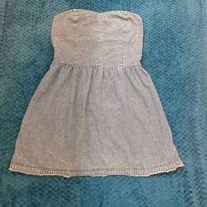 Strapless denim dress